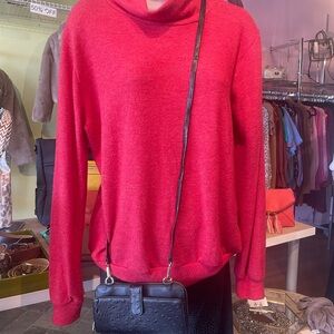 White Birch Vibrant Red Cowl Neck Sweater